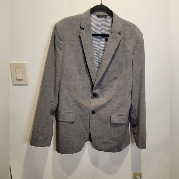 Banana republic men's size 42r grey wool blend tailored fit two button blazer - Picture 1 of 7